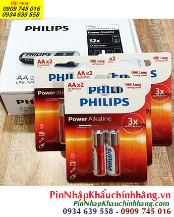 COMBO mua 01hộp 12vỉ 2viên (=24 viên) Pin Philips LR6P2B/97 Power Alkaline AA 1.5v _Giá chỉ 324.000/ Hộp